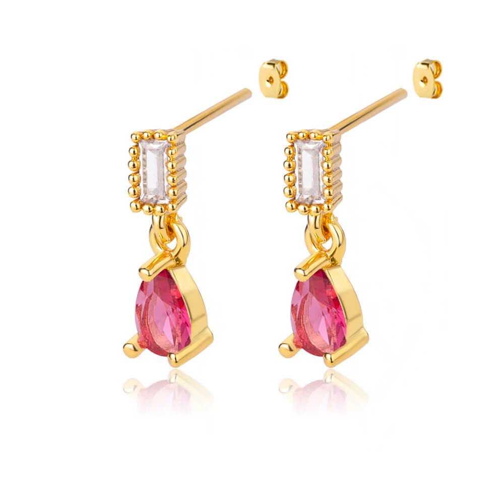 Water Drop Zircon Stud Earrings for Women  Stainless Steel Gold Color Earring 2023 Trend Wedding Jewerly Christmas Gifts