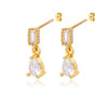 Water Drop Zircon Stud Earrings for Women  Stainless Steel Gold Color Earring 2023 Trend Wedding Jewerly Christmas Gifts