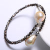 Water Pearl Bracelet 11-12 mm Crystal Size 3 mm, Holid Gifts
