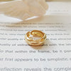 Water wave 925 sterling silver gold color rings designer works simple element design personality rings for women fashio jewelry