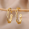Wave Round Hoop Earrings for Women Stainless Steel Gold Color Earrings 2023 Trend Zircon Couple Wedding Jewelry Christmas Gifts
