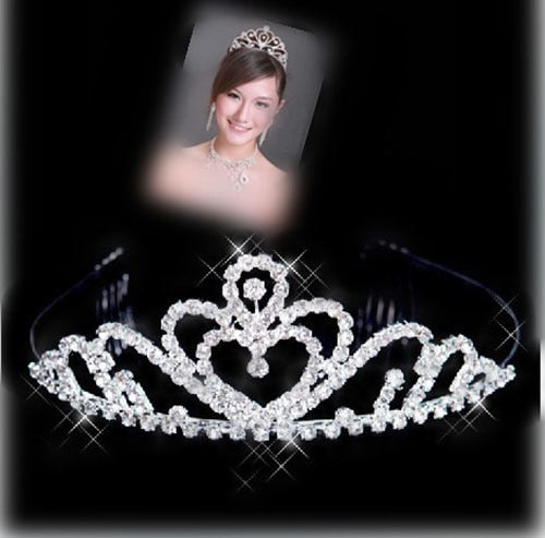 Wedding Bridal Crystal Tiara Crowns Princess Queen Heart Headbands Flower Silver Wedding Hair Accessories for Bride Hair jewelry