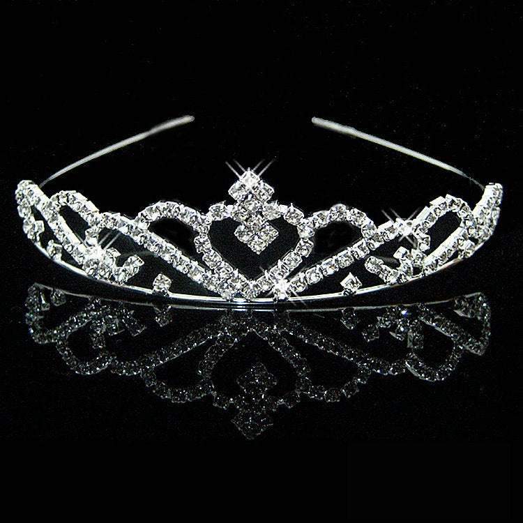 Wedding Bridal Crystal Tiara Crowns Princess Queen Heart Headbands Flower Silver Wedding Hair Accessories for Bride Hair jewelry
