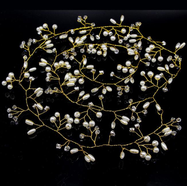 Wedding Flower Vine Tiara Bride Head Chain Bridal Bride Hair Ornaments Wedding Hair Jewelry Accessories Tiara De Novia 50cm