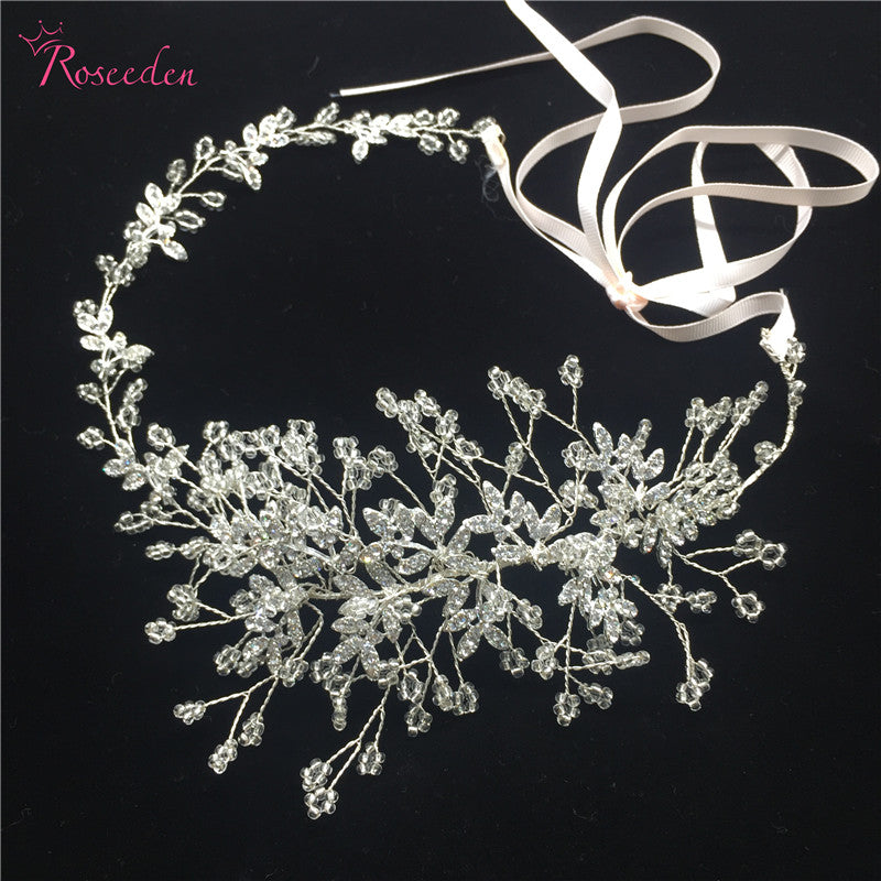 Wedding Hair Accessories handmade headpiece Charming crystal Flower Headband  Bride Tiaras Floral Hair Jewelry RE746