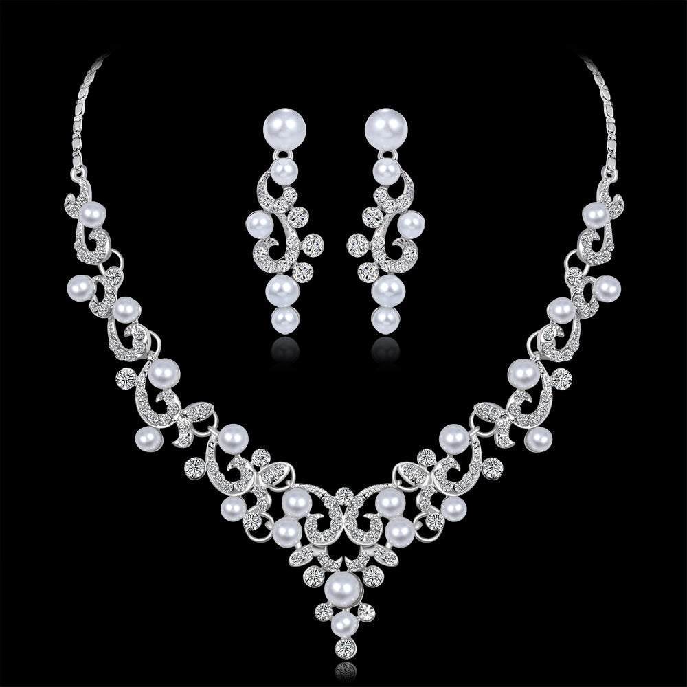 Wedding-Jewelry-Sets-Fashion-Crystal-Bridal-Jewelry-Set-For-Women-Choker-Necklace-Earring-Imitation-Pearl-Wedding
