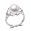 Wedding Real 925 sterling silver ring with pearl,adjustable black pearl ring wift birthd gift