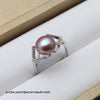 Wedding Real 925 sterling silver ring with pearl,adjustable black pearl ring wift birthd gift