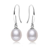 Wedding Real Drop Earrings for Women Bridal Gift,Trendy White Natural Pearl Earrings Silver Jewelry
