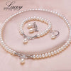 Wedding pearl jewelry set for women,genuine natural pearl necklace jewelry sets mother anniversary gifts white