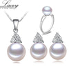 Wedding pearl jewelry sets women,natural pearl jewelry 925 sterling silver jewelry girlfriend mom birthd best gift