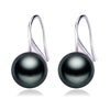 Wedding girl's birthd gift gr natural pearl earrings,black rendy 925 sterling silver pearl earrings for women