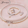 Wedding jewelry set white bridal jewelry sets for women,925 sterling silver natural pearl jewelry wife engagement birthd gift