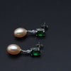 Wedding natural pearl earrings for women,blue stone 925 silver drop earring with pearl daughter gift