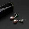 Wedding natural pearl earrings for women,blue stone 925 silver drop earring with pearl daughter gift
