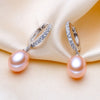 Wedding natural pearl hoop earrings women,white pink 925 sterling silver pearl earring jewelry for girl birthd gift