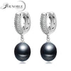 Wedding real genuine pearl earrings for women,925 sterling silver earrings pearl anniversary girls jewelry gift white