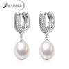 Wedding real genuine pearl earrings for women,925 sterling silver earrings pearl anniversary girls jewelry gift white
