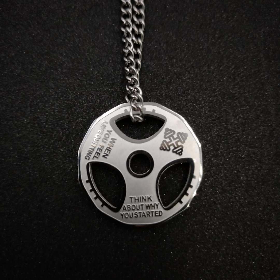 Weight Plate Barbell Dumbbell Pendant Weightlifting Bodybuilding Fitness Crossfit Gym Exercise Necklace Mygrillz