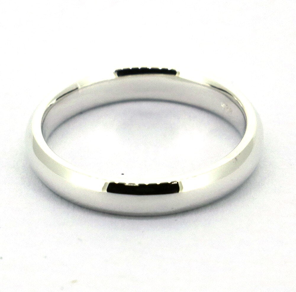 Wellmade 3mm Solid 925Sterling Silver Plain Band Ring