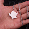 Wenushoushi white color art Baroque angel necklaces women angels necklaces man resin material stainless chains di080