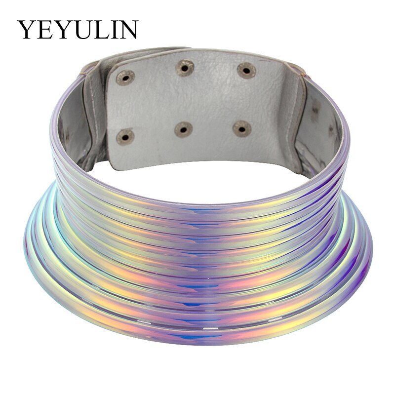 Western Style  Statement Choker Necklace Women Gold Color Leather Collar Necklace African Adjustable Chokers Jewelry For Women