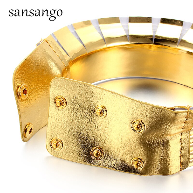 Western Style  Statement Choker Necklace Women Gold Color Leather Collar Necklace African Adjustable Chokers Jewelry For Women