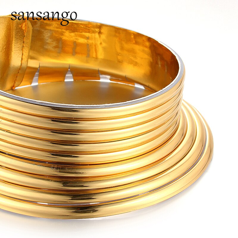 Western Style  Statement Choker Necklace Women Gold Color Leather Collar Necklace African Adjustable Chokers Jewelry For Women