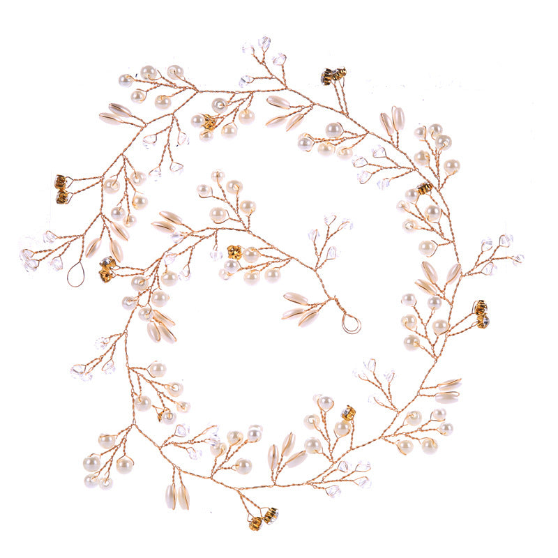 Western Wedding Jewelry Headdress For Bride Handmade Wedding Hair Accessories Crown Floral Crystal Pearl Hair Ornaments 6C0193