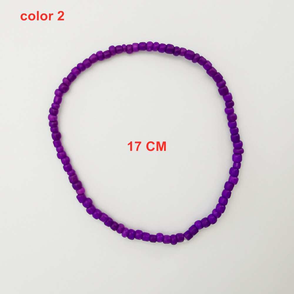 Wgoud Bohemian Seed Bead Handmade Bracelet For Women Multicolor  Simple Manual Elastic Beach Bangle Jewelry Gift