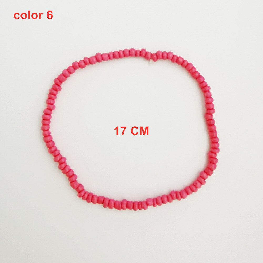 Wgoud Bohemian Seed Bead Handmade Bracelet For Women Multicolor  Simple Manual Elastic Beach Bangle Jewelry Gift