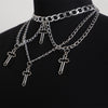 Wgoud  Gothic Cross Pendant Choker Necklace Chains for Women Girl Hip Hop Gypsy Club Accessories Jewelry
