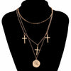 Wgoud  Gothic Cross Pendant Choker Necklace Chains for Women Girl Hip Hop Gypsy Club Accessories Jewelry