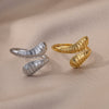 Whale Tail Rings for Women Open Adjustable Stainless Steel Ring 2023 Trend Lucky Happiness Aesthetic Wedding Jewelry anillos