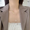 Wheat Spike Pearl Necklace Women Ins simple cool small style design feel temperament light  titanium steel chain