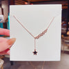 Wheat Spike Pearl Necklace Women Ins simple cool small style design feel temperament light  titanium steel chain
