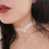 White Black Choker Flower Lace Necklace Women Jewelry Crystal Clavicle Necklace Charm Chain Necklaces Choker Accessories