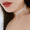 White Black Choker Flower Lace Necklace Women Jewelry Crystal Clavicle Necklace Charm Chain Necklaces Choker Accessories