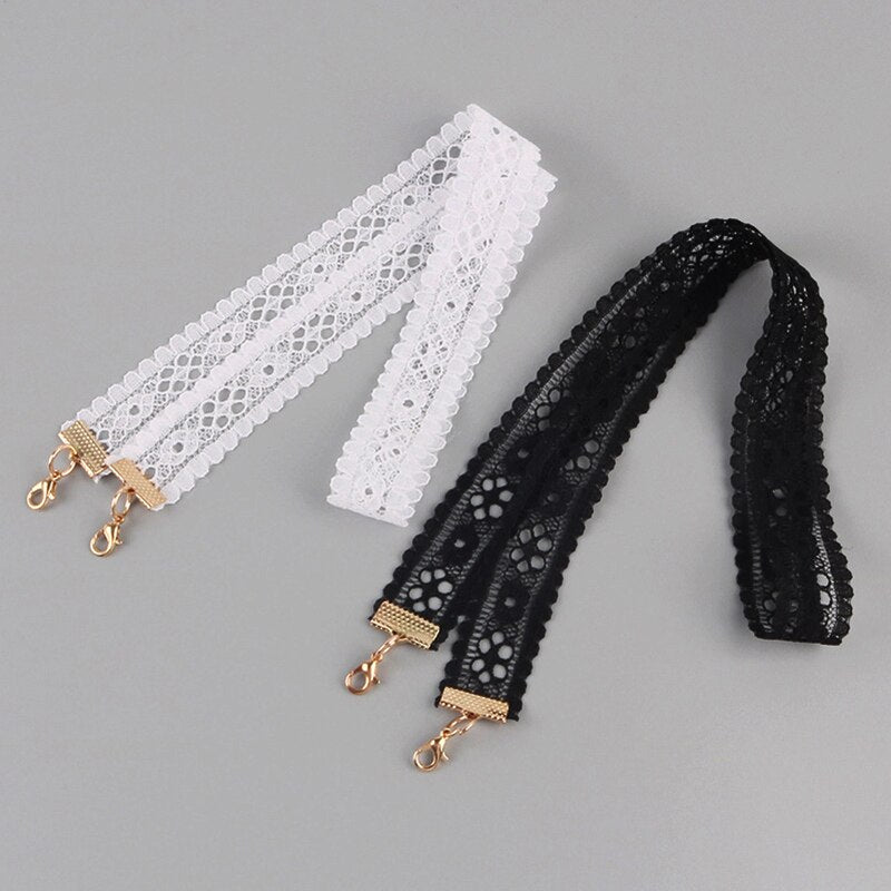 White Black Lace Choker Necklace Velvet strip Woman Collar Party Jewelry Neck Accessories Chokers Handcrafted Chain Necklace