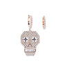 White Blue CZ Zircon Pave Skull Creole Hinged Hoop Earrings For Woman Individual Halloween Vintage Asymmetric Earring Jewelry