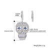 White Blue CZ Zircon Pave Skull Creole Hinged Hoop Earrings For Woman Individual Halloween Vintage Asymmetric Earring Jewelry