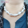 White Bride Sweet Irregular Clavicle short Ovel pearl Chokers necklaces Crude Hyperbole pearl bead choker necklace Collier womem