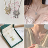 White Chalcedony Lucky Clouds Ruyi Peace Lock Necklace Girlfriend Mother's Day Gift for Mother Long Life Clavicle Chain Necklace