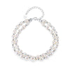 White Double Natural Pearl 925 Silver Bracelet