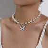 White Faux Pearl Beads Necklace Summer Spring Women Party Jewelry 42cm Elegant Imitation Pearl Choker Necklace  S