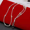 White Pearls Bead ID Badge Holder Lanyard Necklace with Magnetic Breakaway Clasp