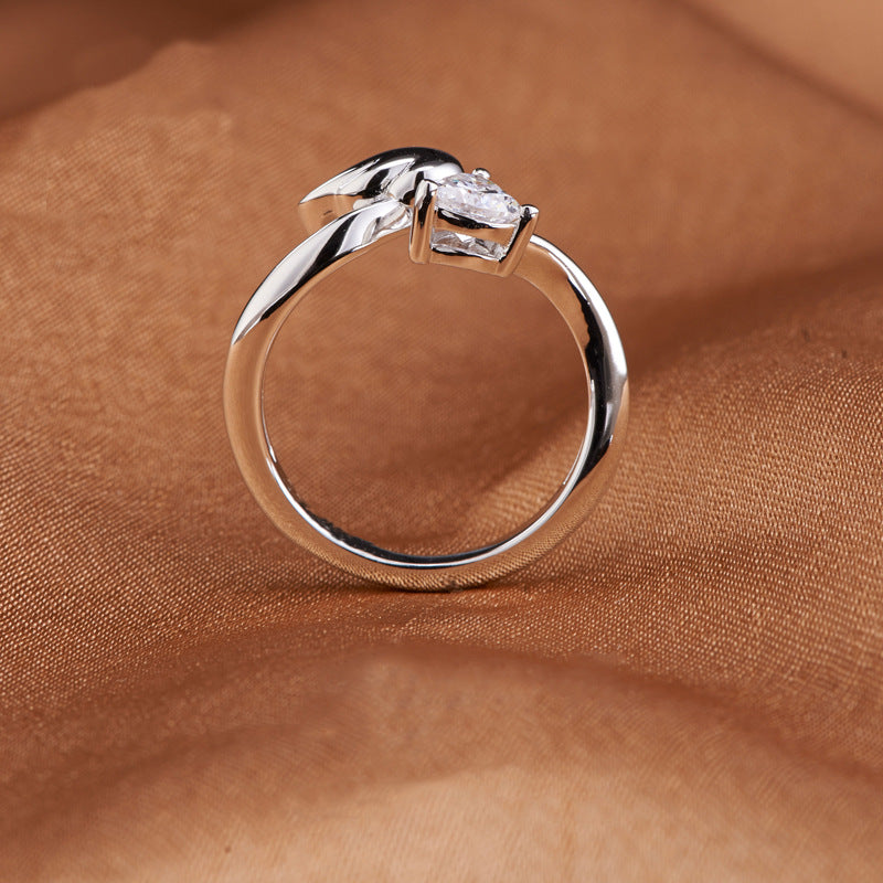 White Yellow Color Heart Shape Style 925 Sterling Silver Ring Wedding Jewelry For Women Jewelry