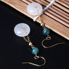 White flawless white jade drop earrings 14K elegant charms design earrings for women wild fashion jewelry gift