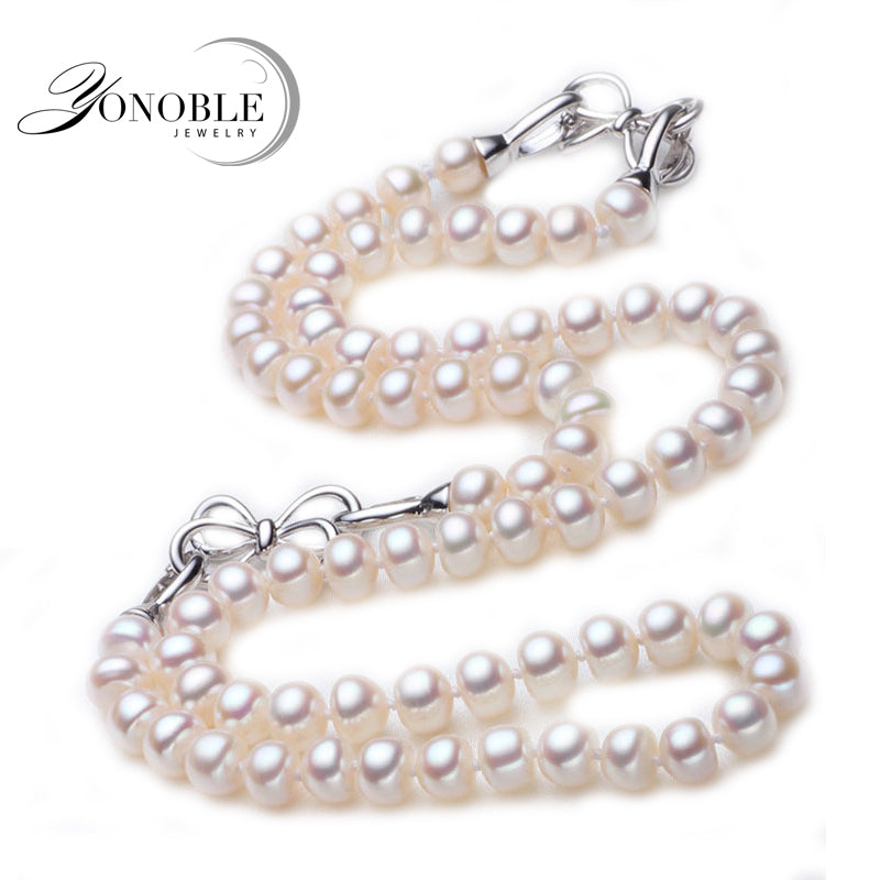 White natural pearl jewelry 925 silver pearl jewelry set for girl wedding bridal jewelry sets birthd gift