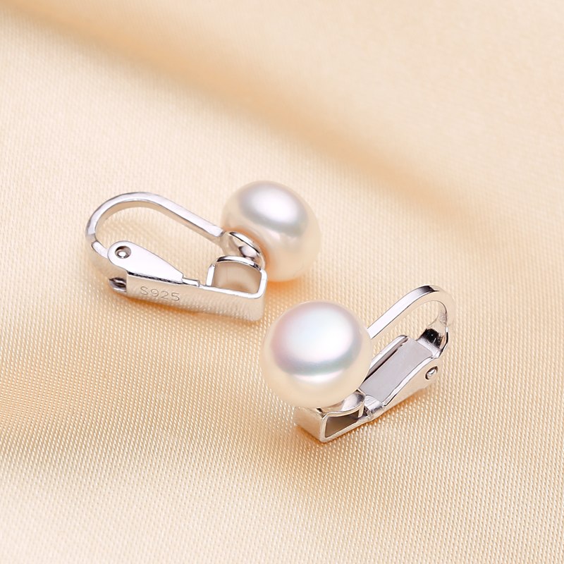 White real natural freshwtaer pearl earrings for women,925 silver pearl earrings mother of pearl jewelry girl party gifts